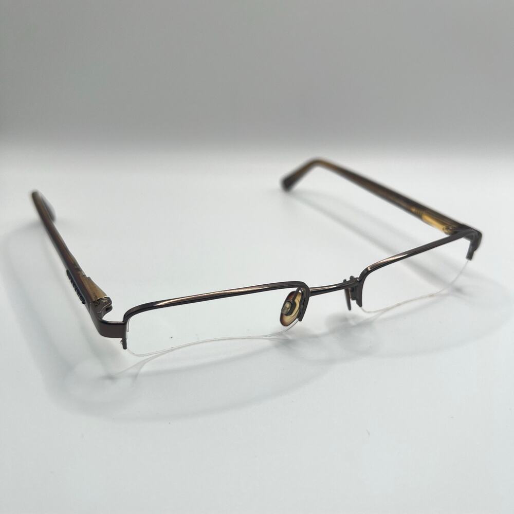Burberry B1012 1012 Eyeglasses Brown Half Rim Frames Only Italy 50-19-135